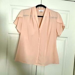 Calvin Klein sophisticated button down blouse, peach color